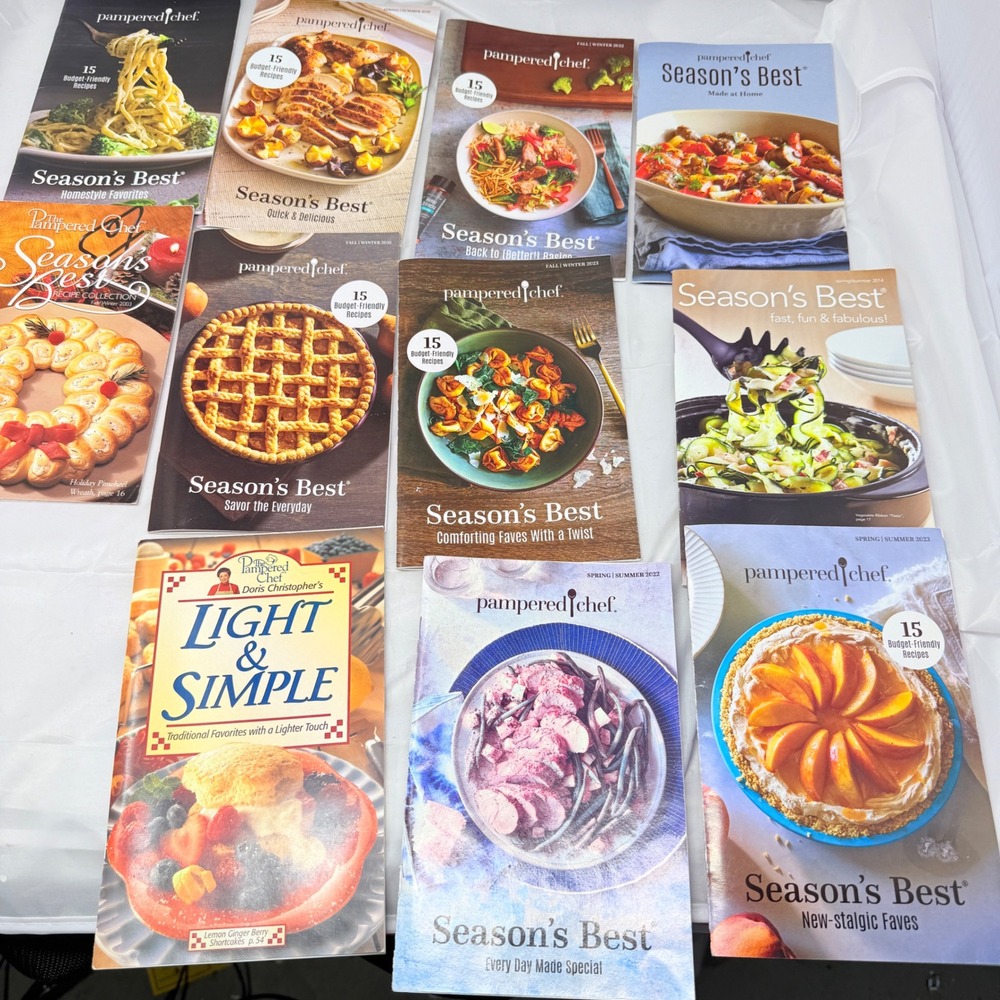 Pampered Chef Seasons Best Cookbook Lot 11 Light & Simple Recipe Booklets